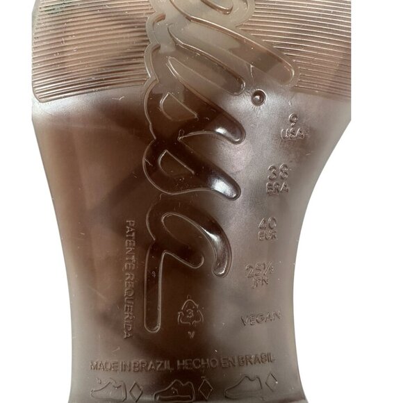 Rare Rouje x Melissa Jelly Glossy Brown Tortoise Mules Slides Sandals 9 Retro - Picture 9 of 15